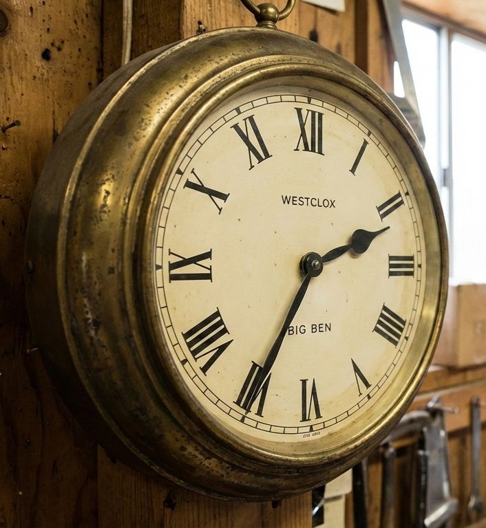 An analog clock showing 2:35