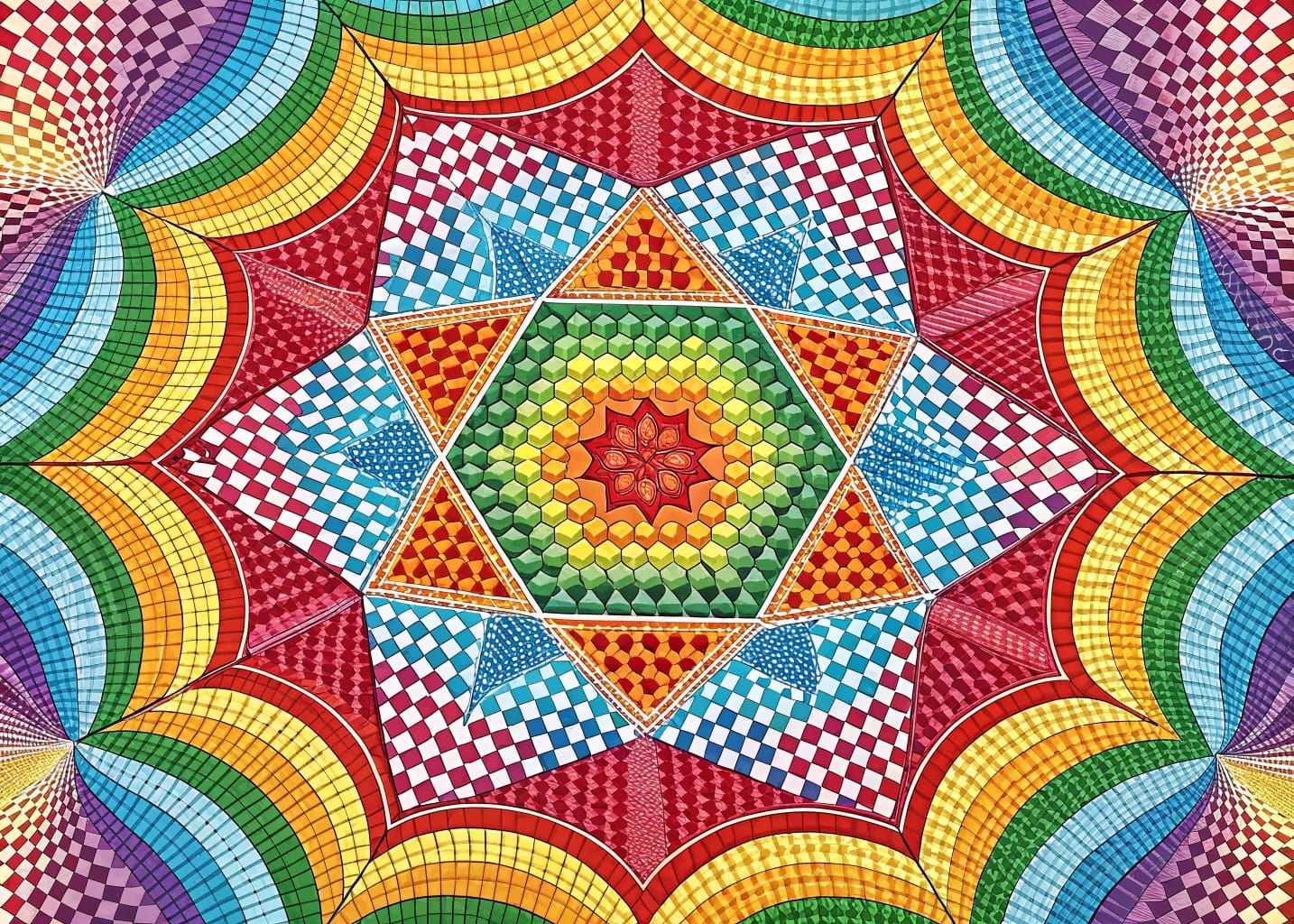 Psychedelic Gingham (Recraft) II