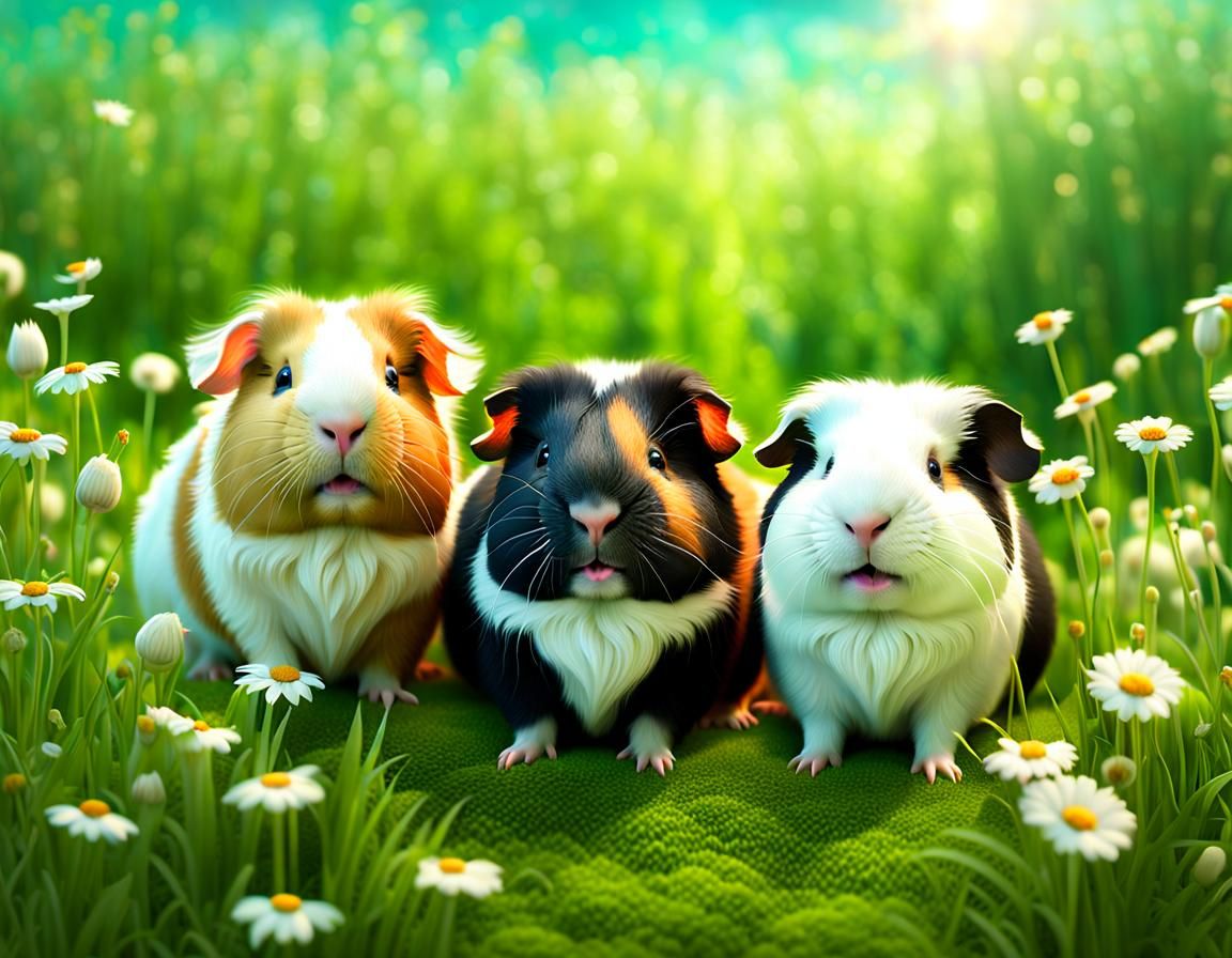 3 guinea pig super models posing! - AI Generated Artwork - NightCafe ...