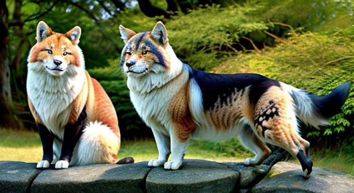 Mystical Fox in Moonlit Forest