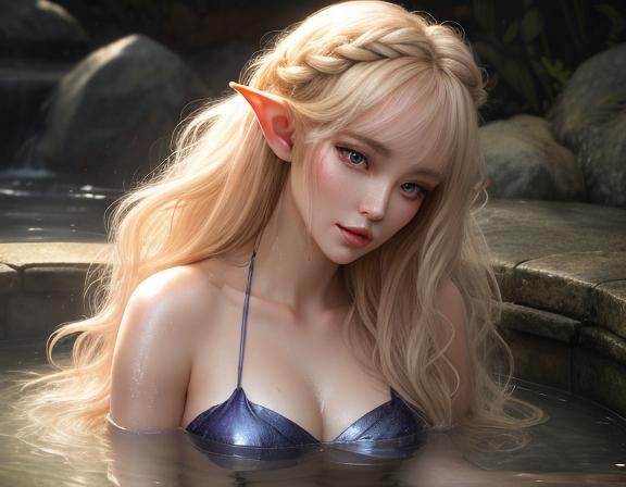 A close-up of a twenty-something beautiful elf like Briar Ro...