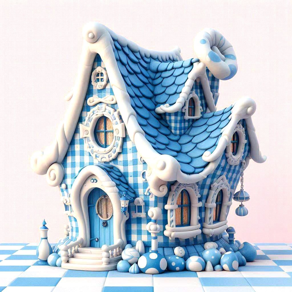 Gingham Gingerbread House