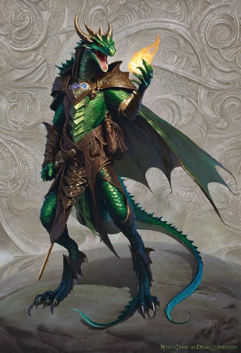 Green dragonborn - AI Generated Artwork - NightCafe Creator