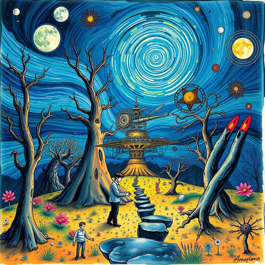 Macabre namaste, chemtrails futurism, moonshine stars, chestahedron