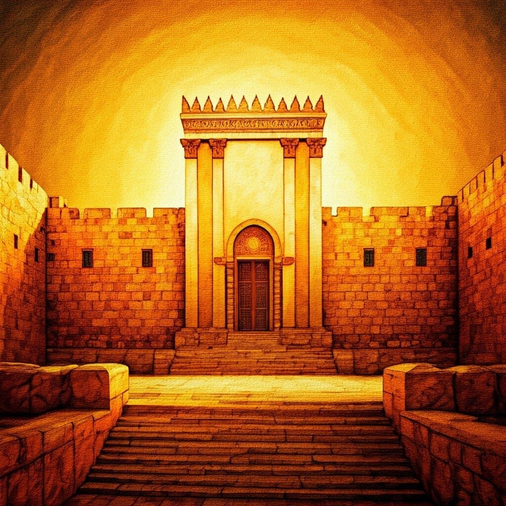 Jerusalem Temple Radiates Golden Light
