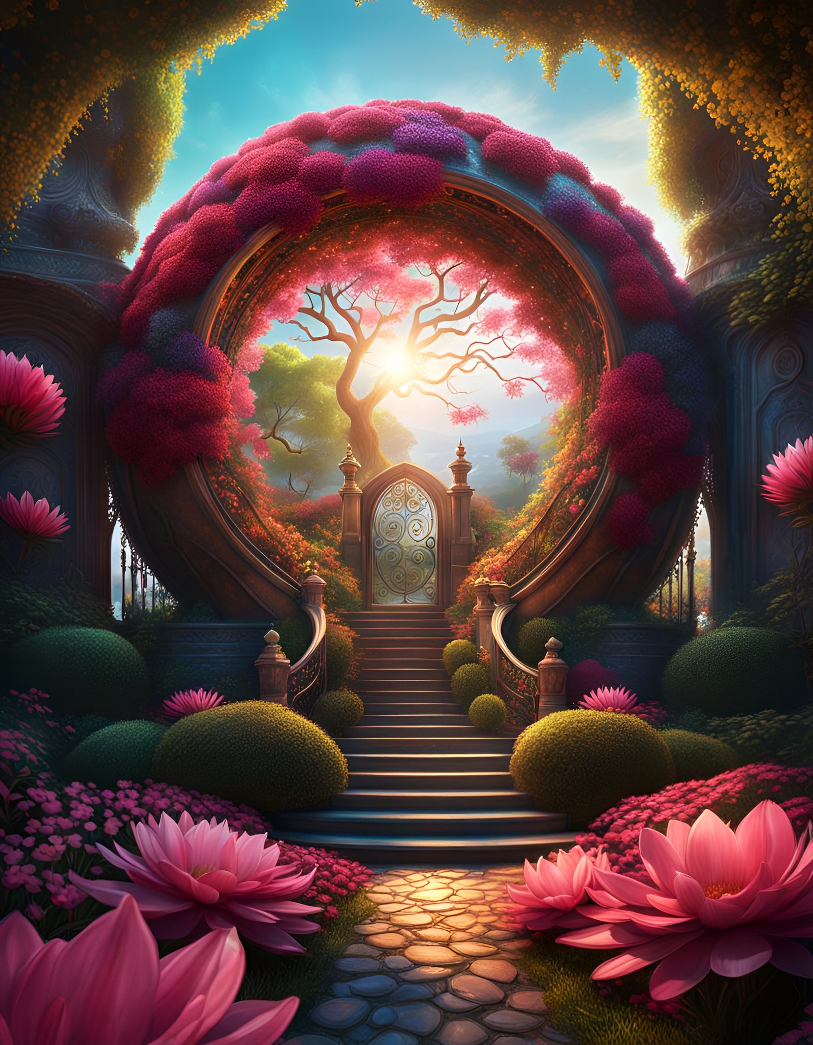 Fantasy Sphere Home with Dimensional Gate