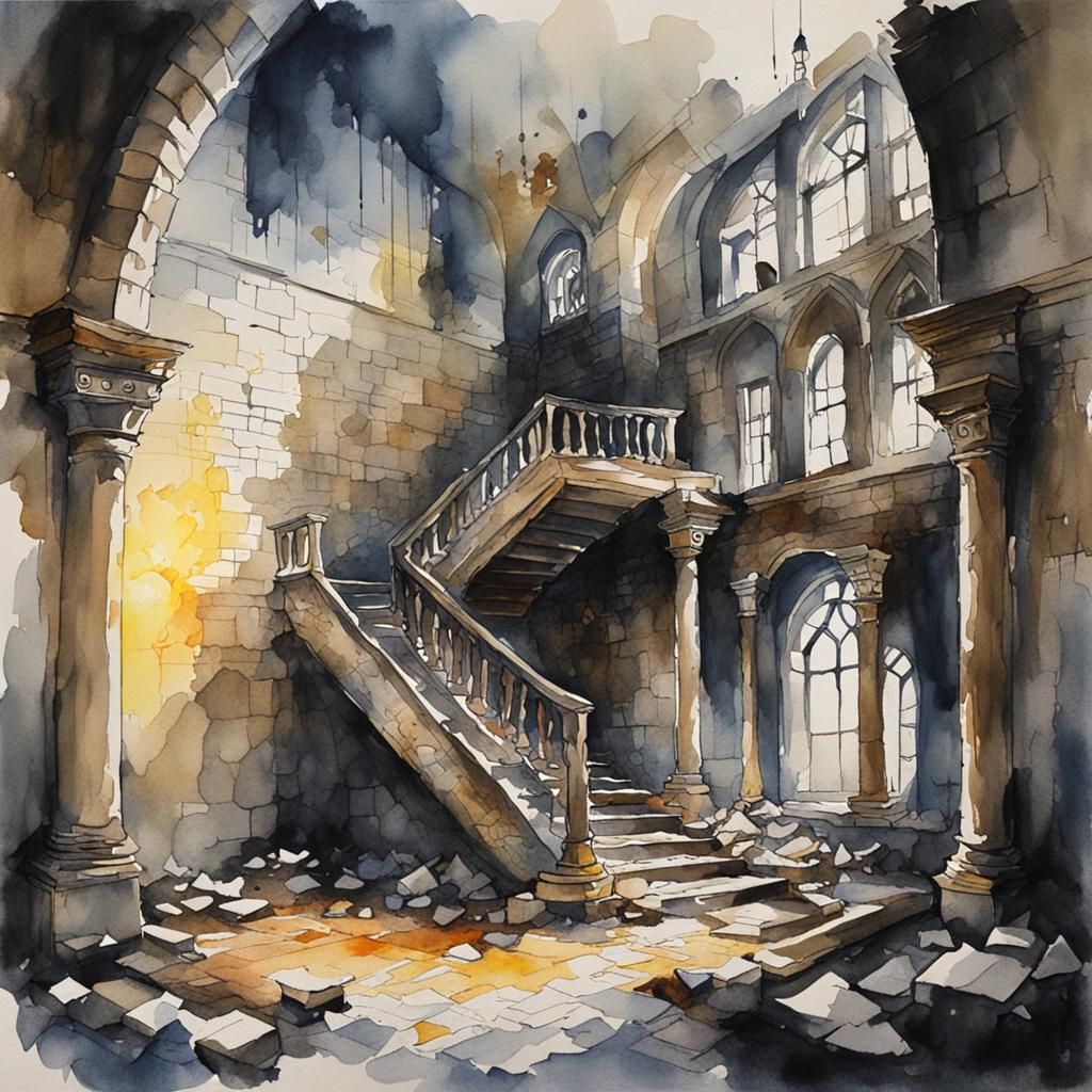 Inside An Abandoned Castle  by @medragon