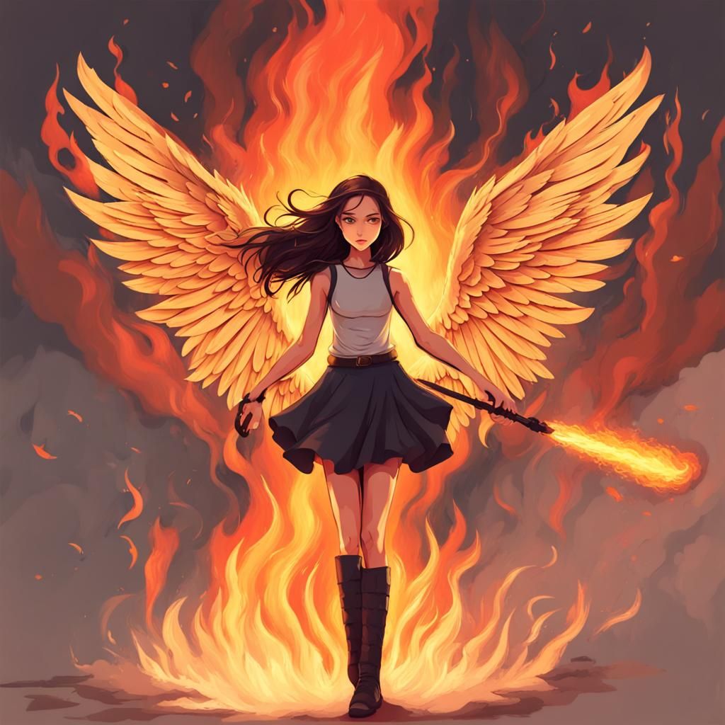 A girl with wings and the power to control the Fire.