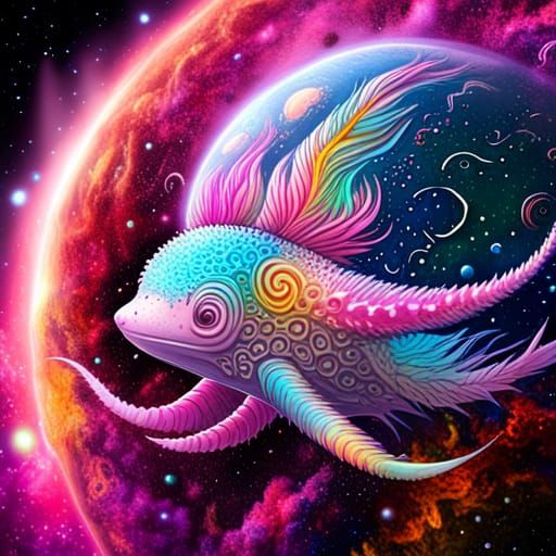 Space axolotl - AI Generated Artwork - NightCafe Creator