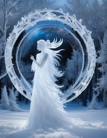 Ice Queen in Frosty Palace with Crystalline Crown