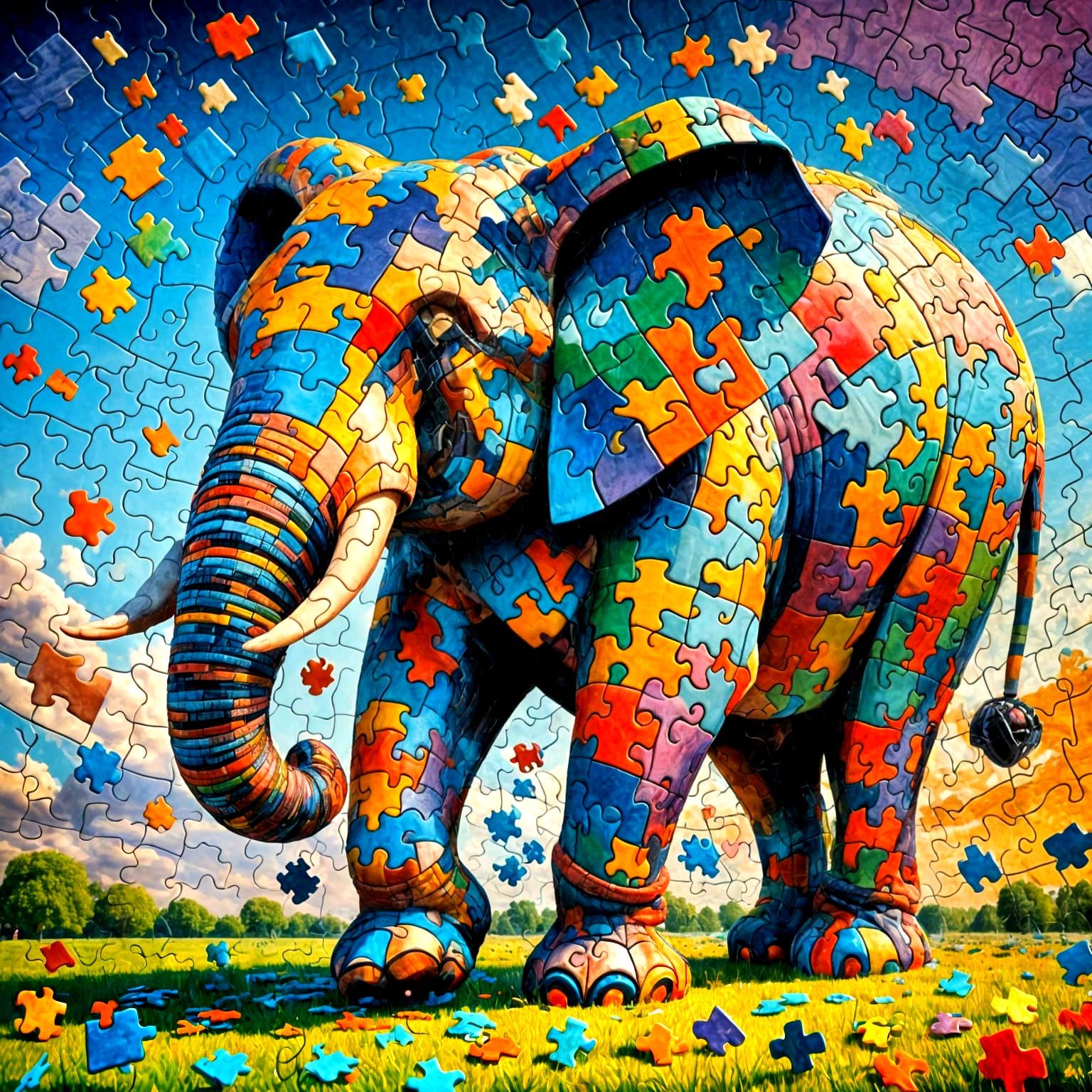 Elephant puzzle  by @SrgGrkv