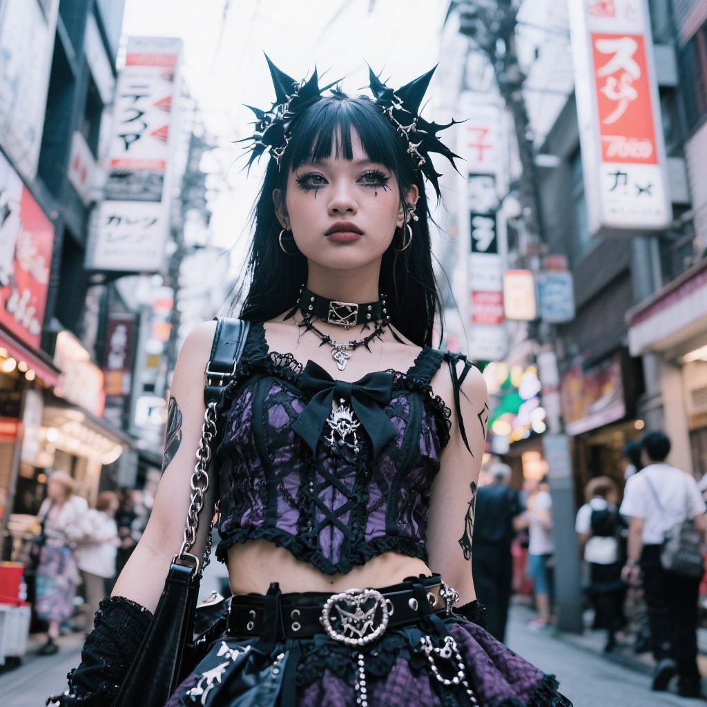 Punk gyaru girl in Ura-Harajuku, Jirai Kei and Gothic Rolita...