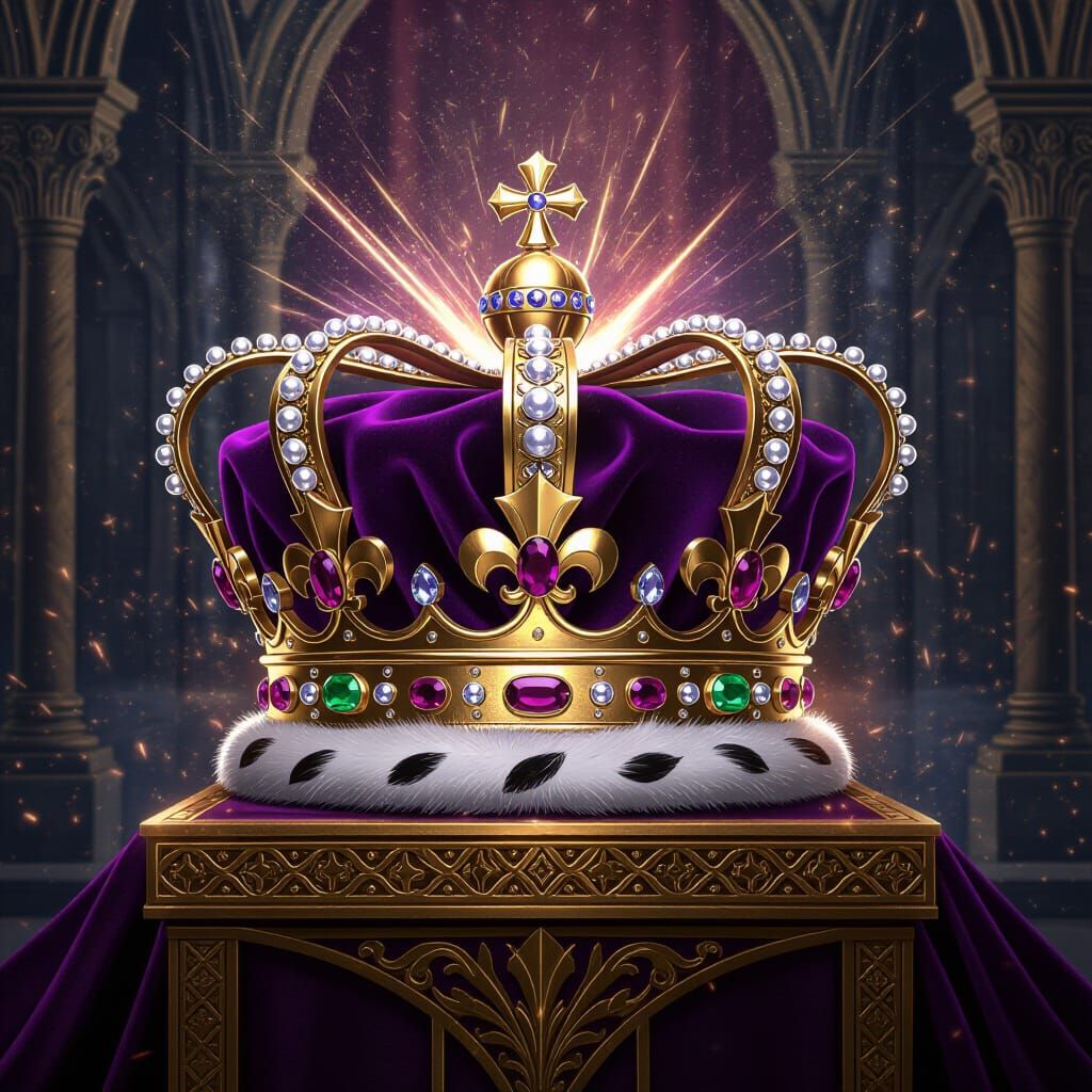 Fantastical Crown Radiating Energy in Regal Throne Room  by @Lady on Fire