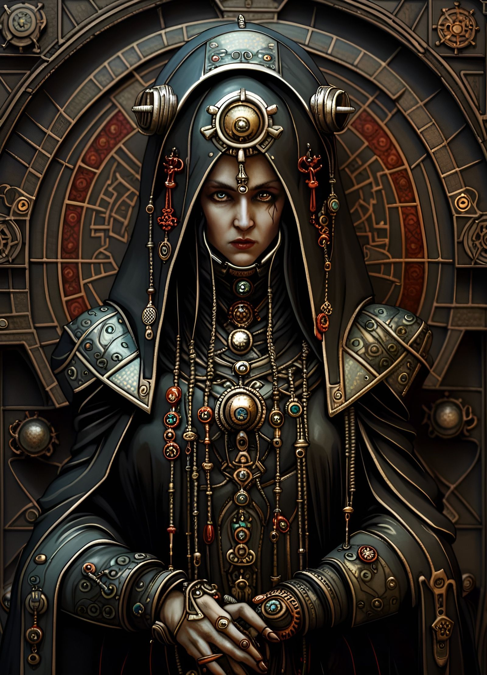 Warhammer 40K Tech-Priestess Icon (IV) - AI Generated Artwork ...