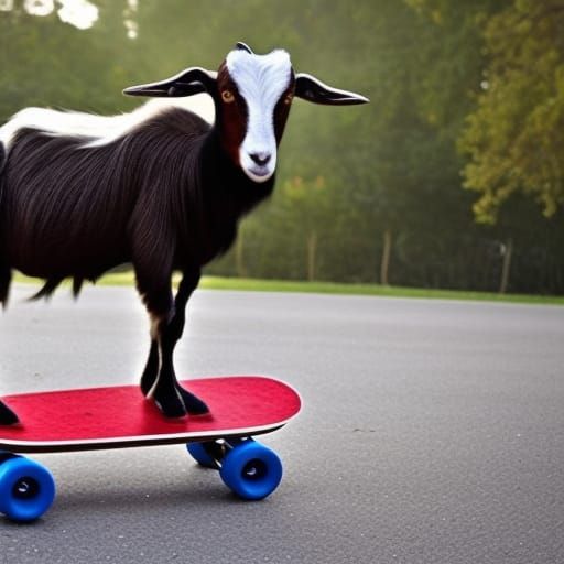 Goat skateboarding AI Generated Artwork NightCafe Creator