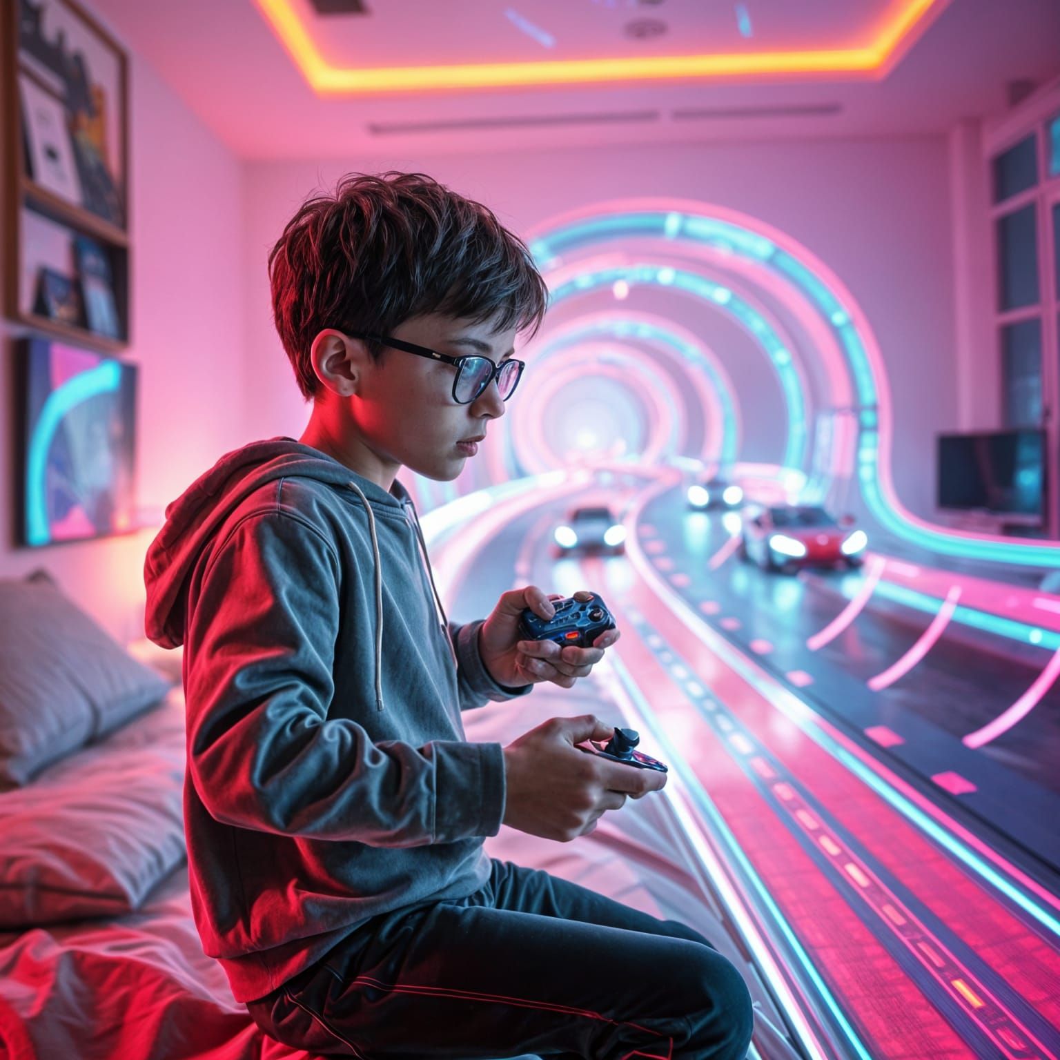 Holographic race track  by @Mrcloo