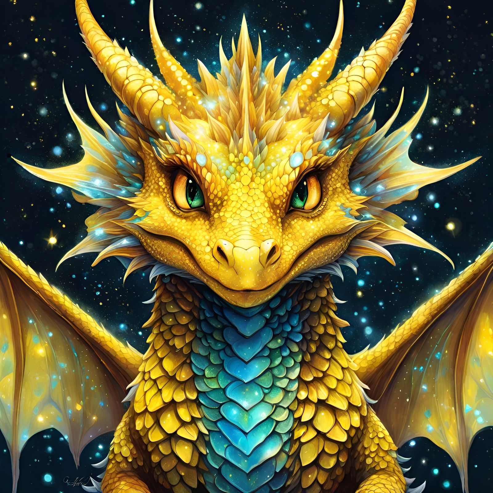 Yellow Dragon  by @Rosie
