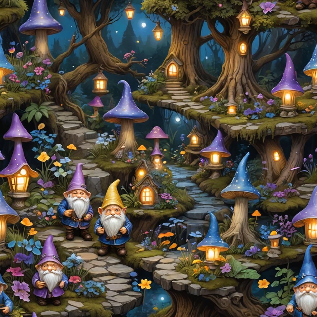 gnomes village in the forest