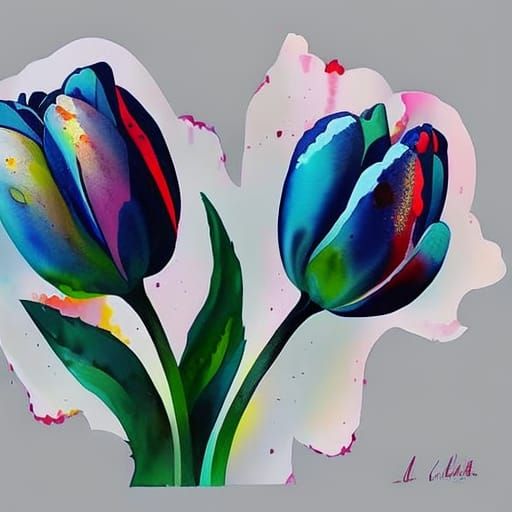 Watercolor Tulips