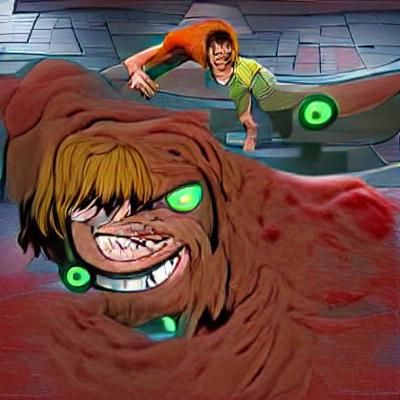 Shaggy from scooby doo versus a bloodthirsty cyclops