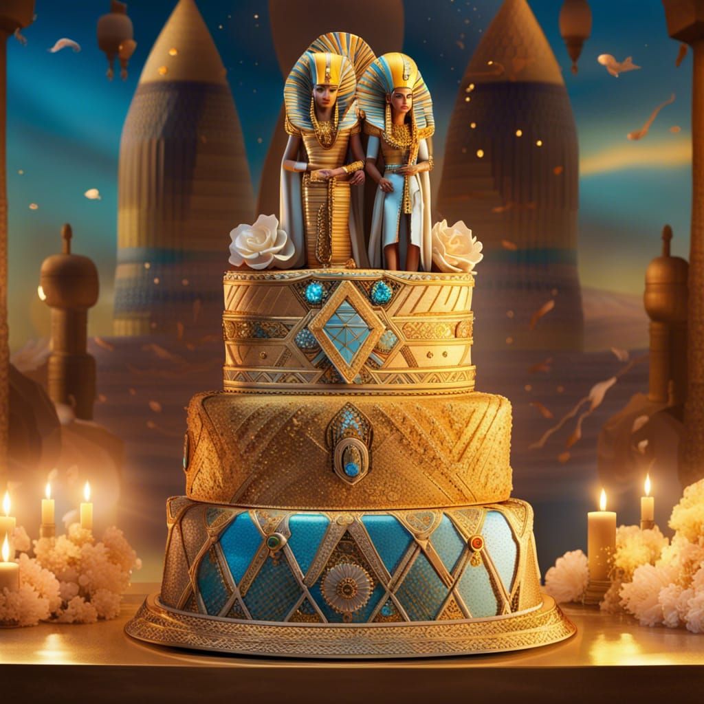 Wedding Cake fit for a Pharaoh - AI Generated Artwork - NightCafe Creator