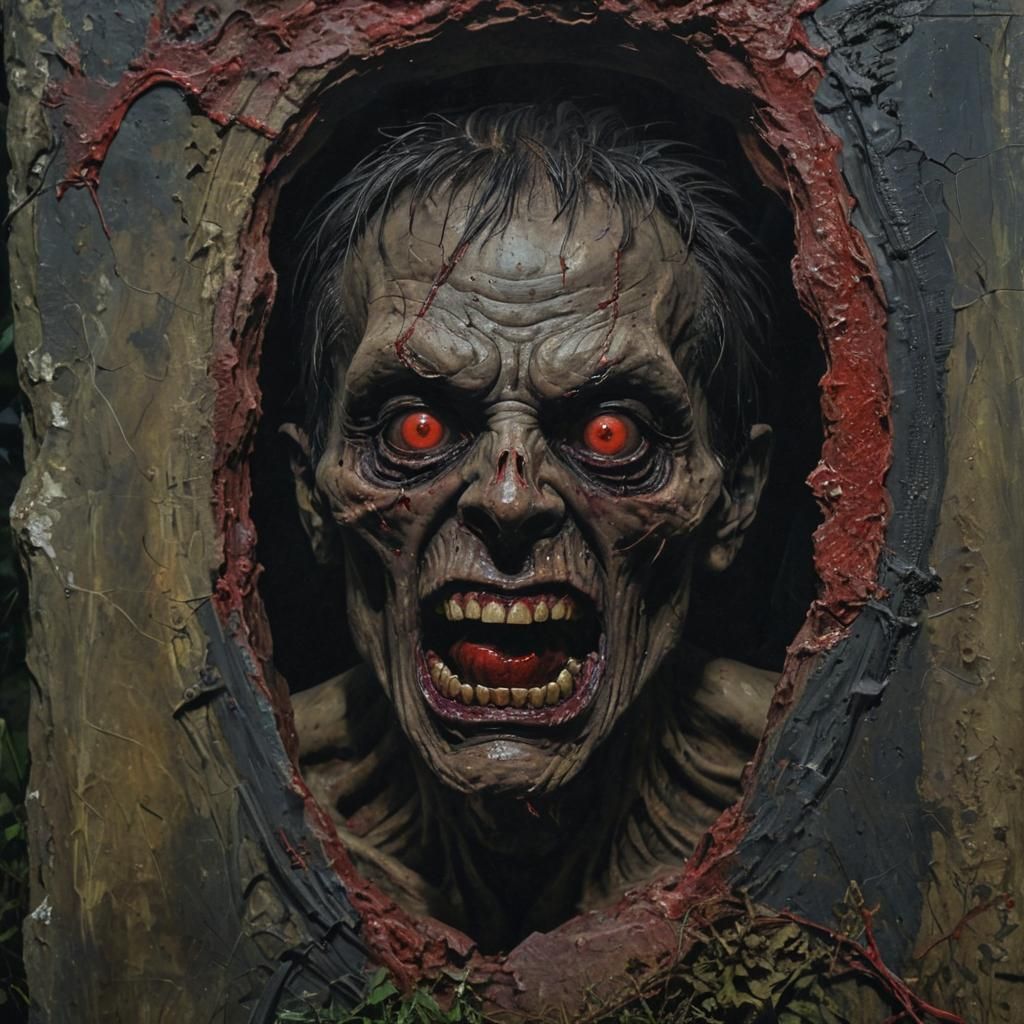 A vivid and ultradetailed image of an evil, demonlike ghoul escaping