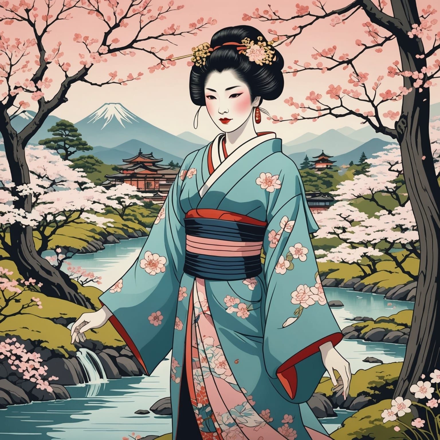 Ukiyo-E Geisha