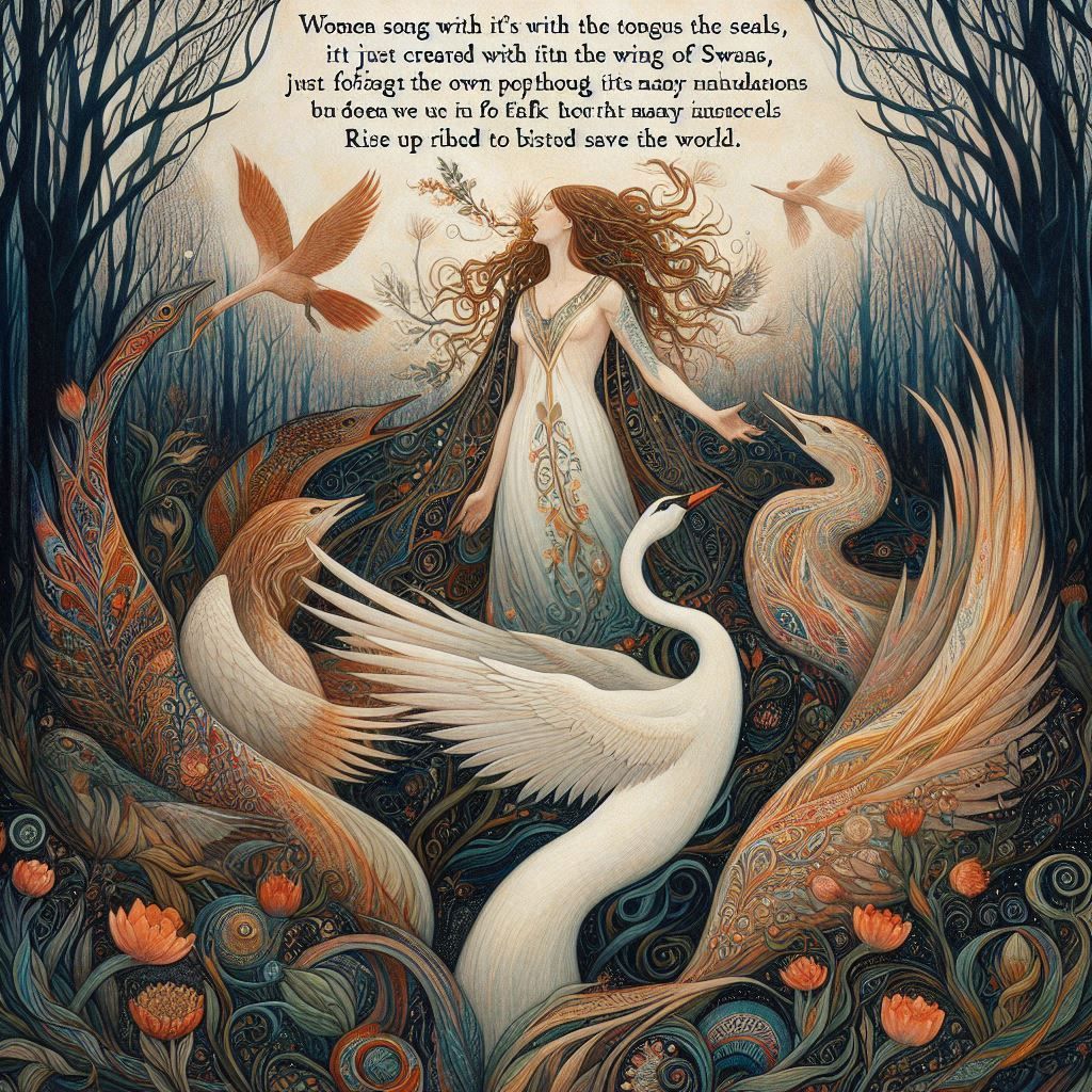 Women with iridescent, seal-like voices and majestic swan wings