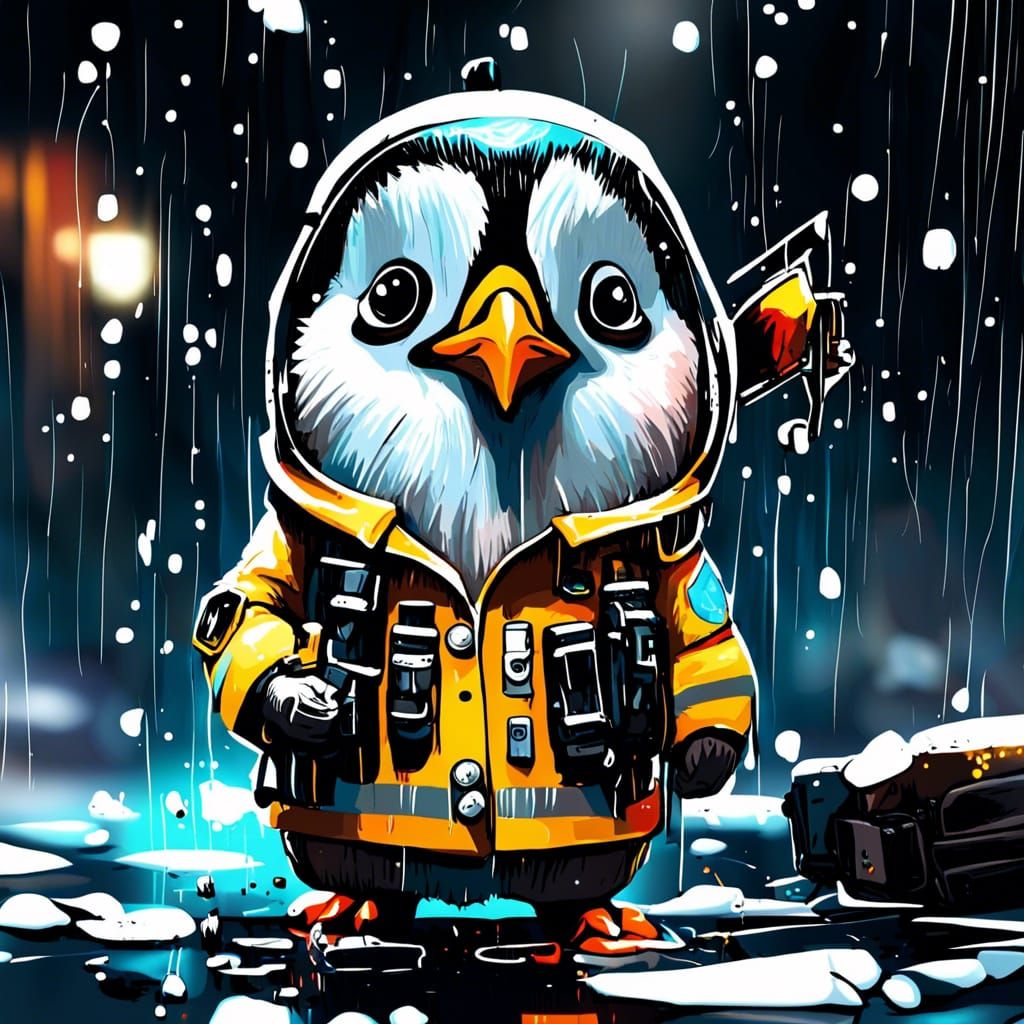 Penguin Firefighter - AI Generated Artwork - NightCafe Creator