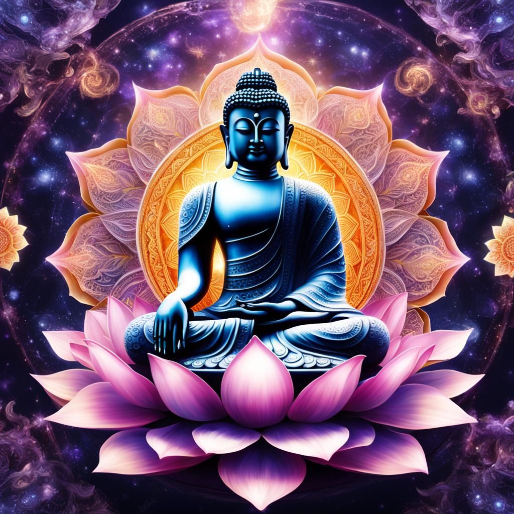 A crystal statue of Buddha