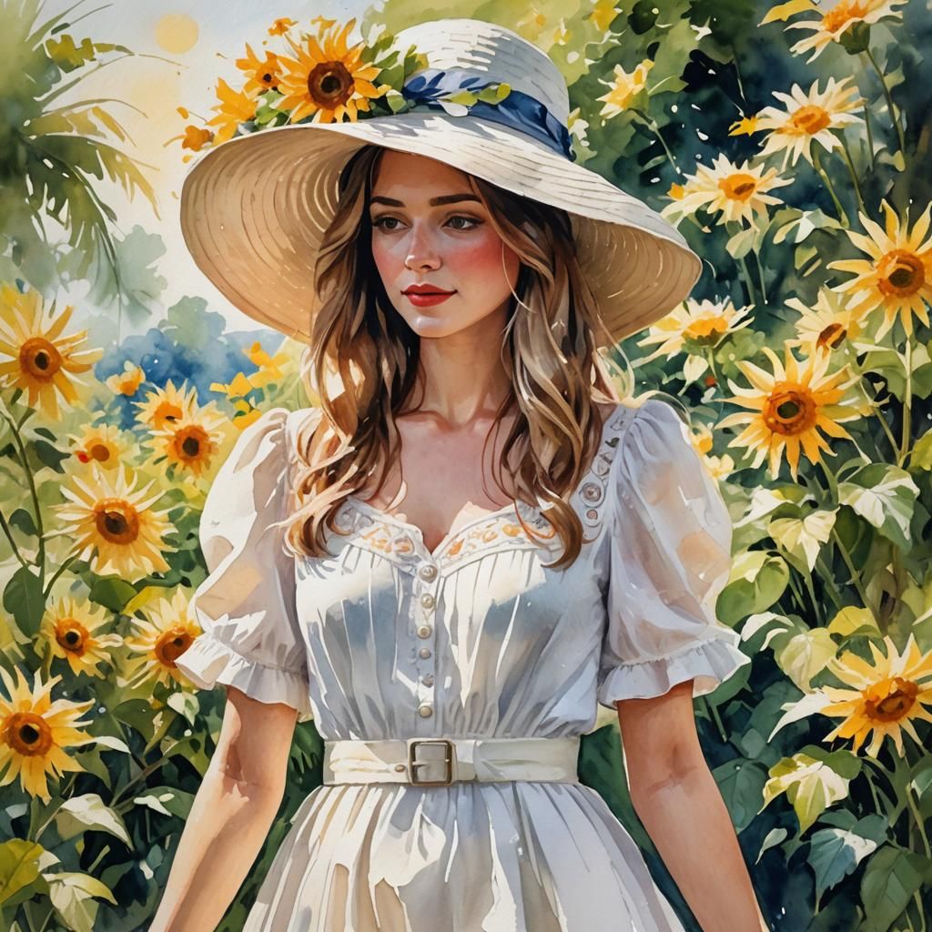 Woman with sun hat