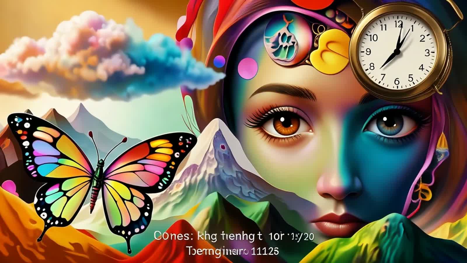 A painting from Salvador Dalin in all kinds of colours. Signed Schat