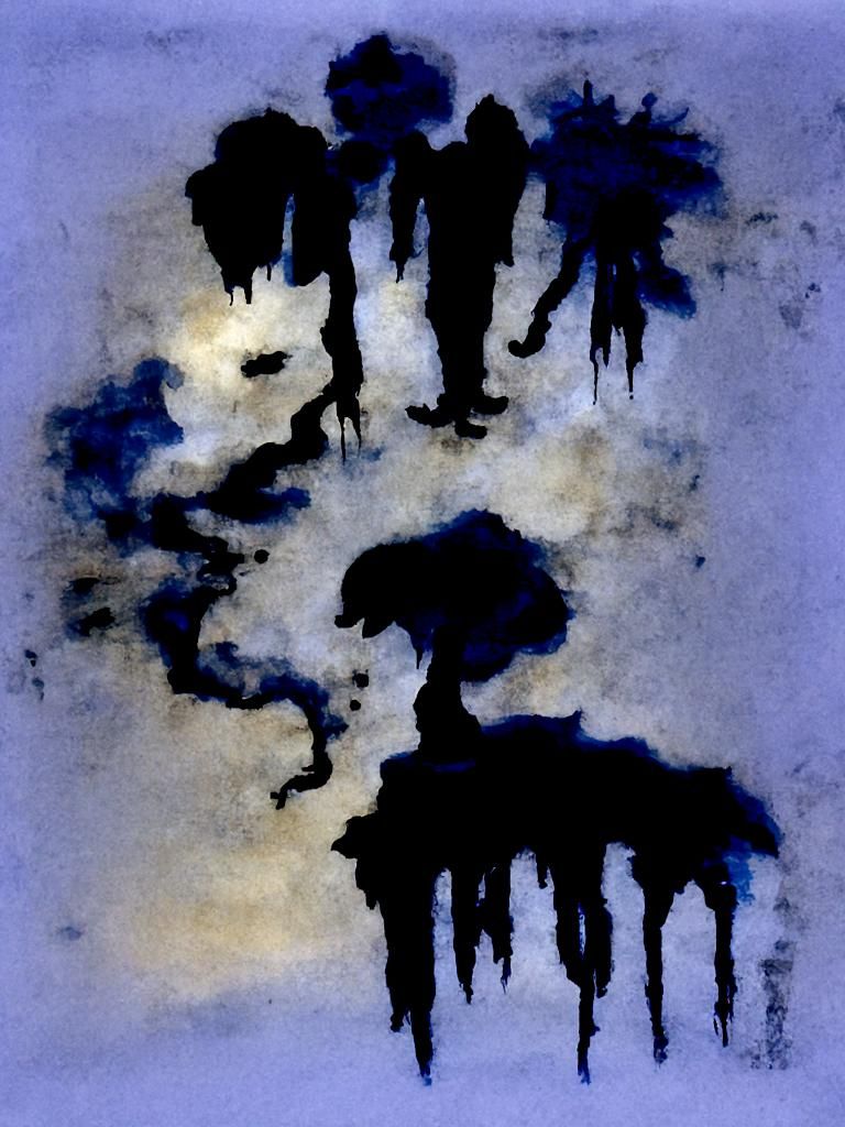 Spilled India Ink forms silhouette of gloom-punk band, Dead ...
