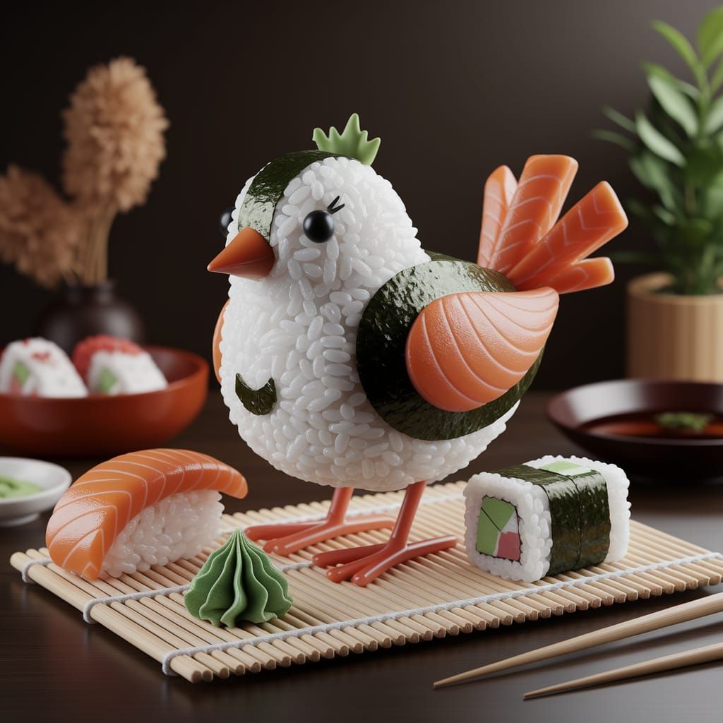 Sushi bird.  by @Starlight77