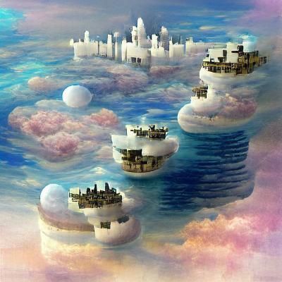  Clouds holding a floating city 