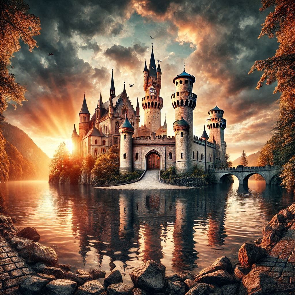 Majestic castle on cliff