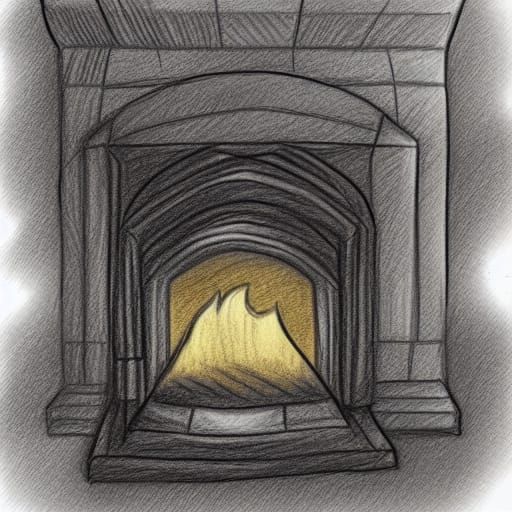 hearth, pencil sketch art-style