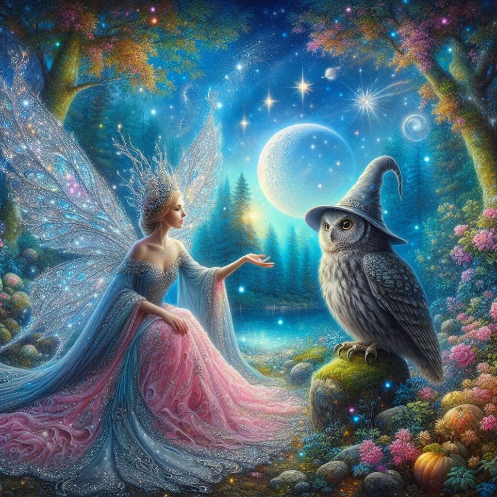 A mystical fairy with an owl