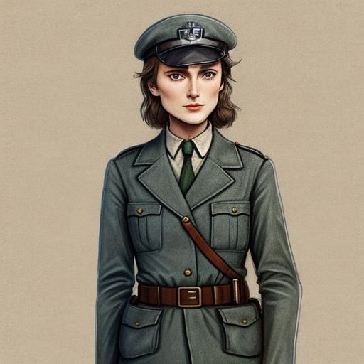sketch Keria Knightley ww2 officer
