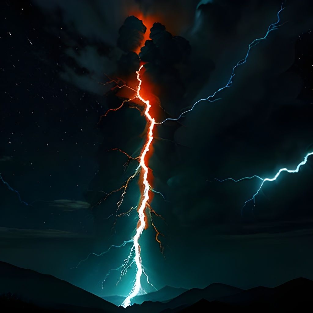 Volcanic Lightning Strike: A Dramatic Natural Display