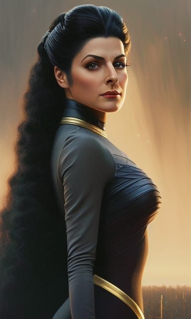 Portrait Of A Young Deanna Troi - AI Generated Artwork - NightCafe Creator