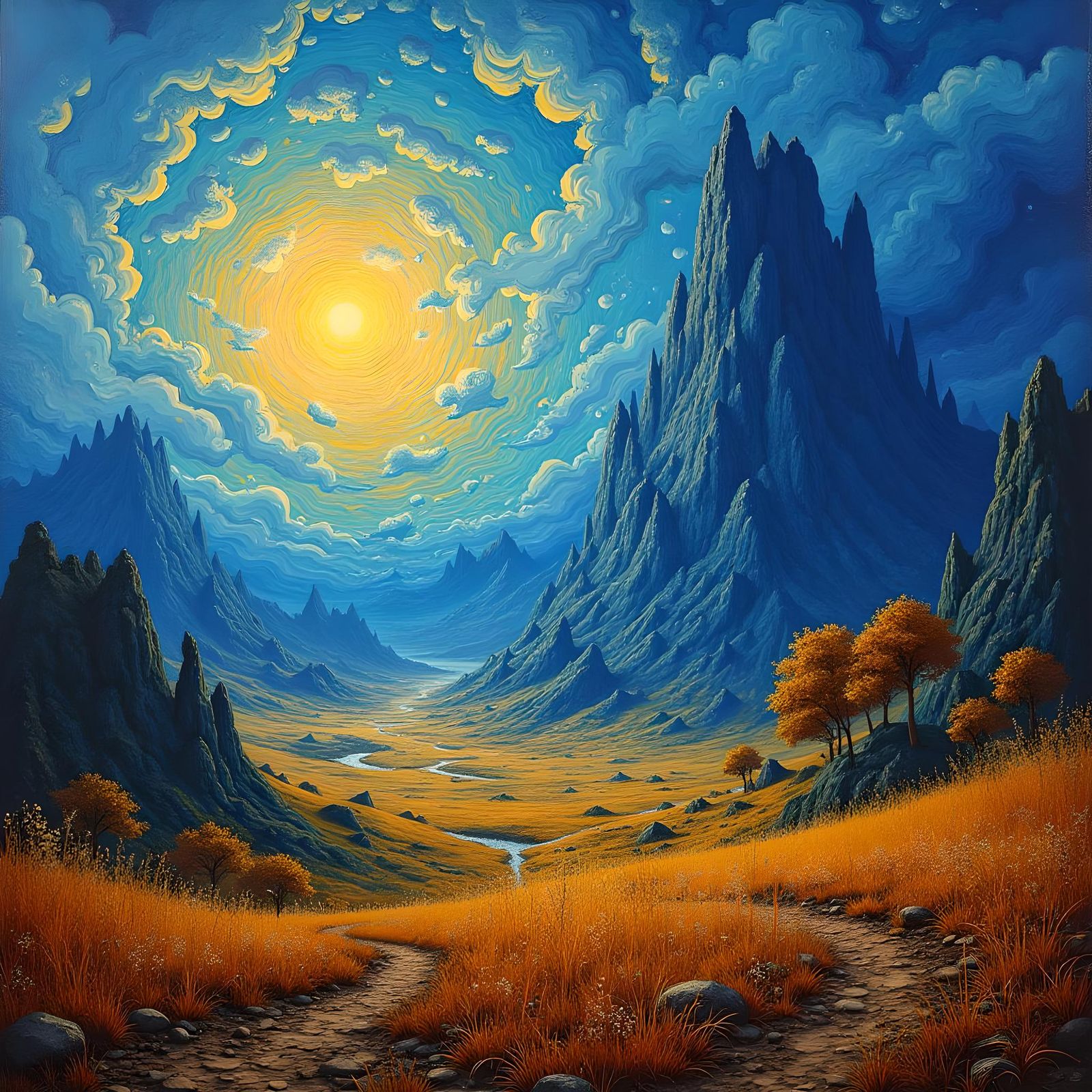 Van Gogh-Inspired Detailed Matte Painting