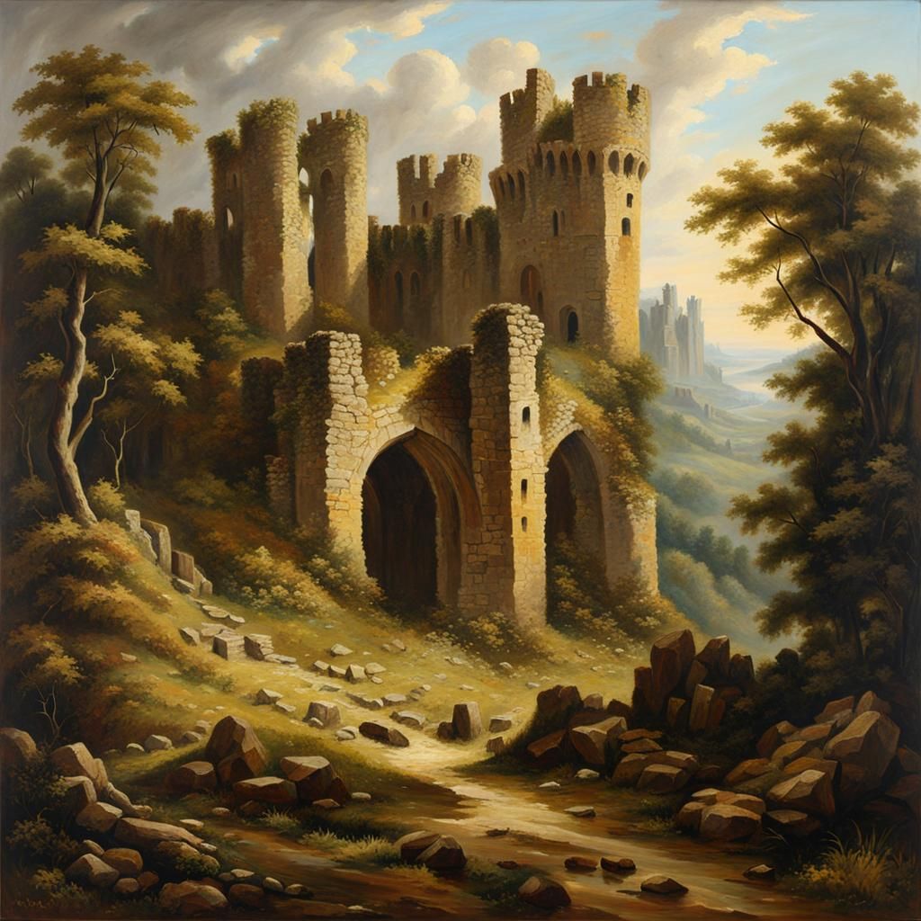 Ruins Of A Medieval Castle...🏰 - AI Generated Artwork - NightCafe Creator