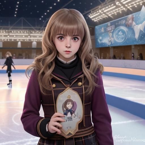 hermiona granger  as ice skater.