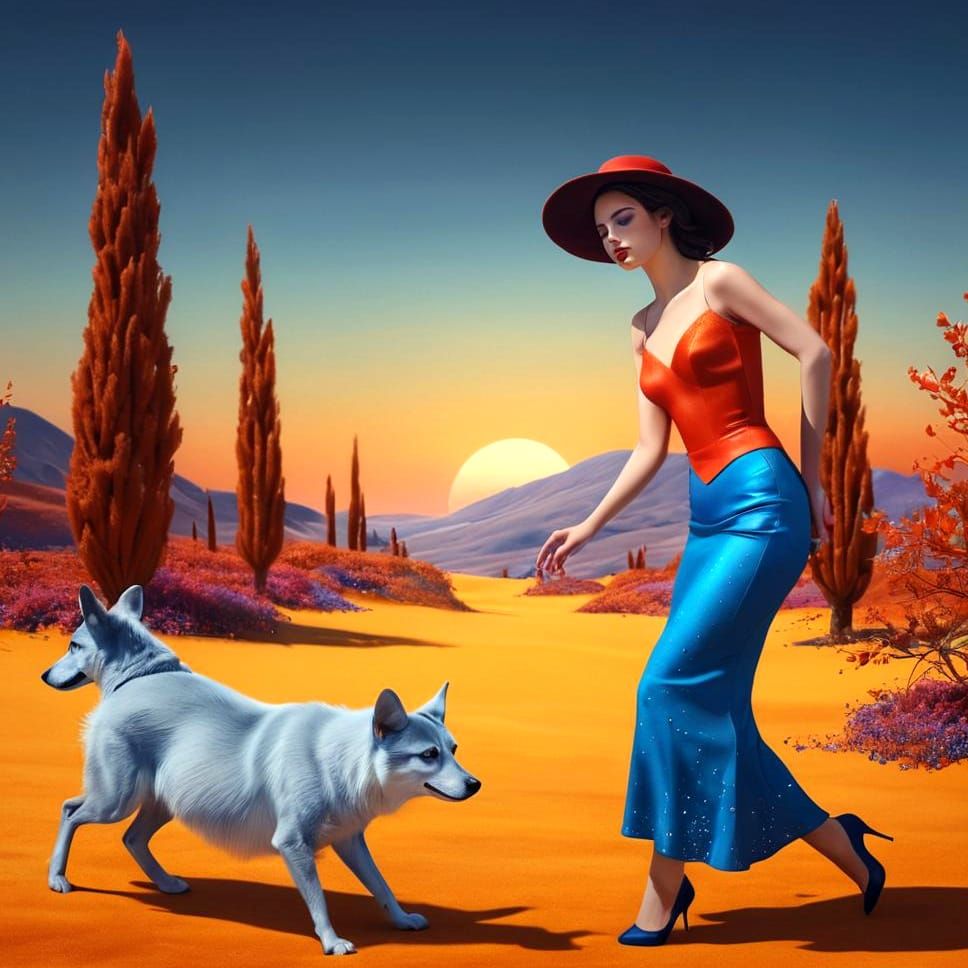 Elegant Lady Portrait in Surreal Photorealism Style