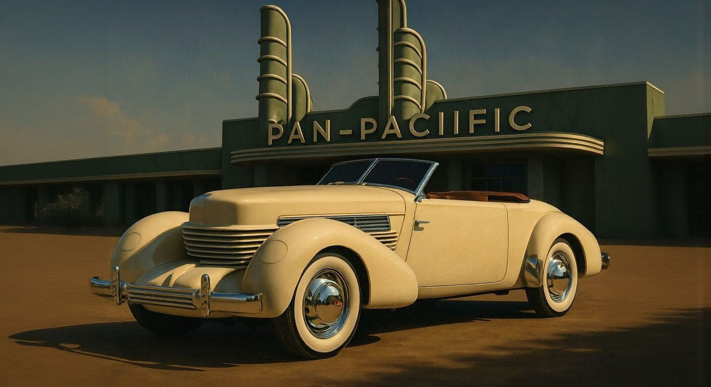 Vintage Hollywood-Style Car Portrait in 1970s Aesthetic