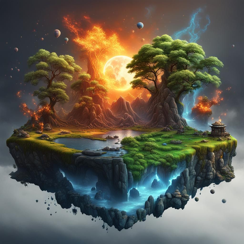 All four elements of nature in one image   by @Lolo