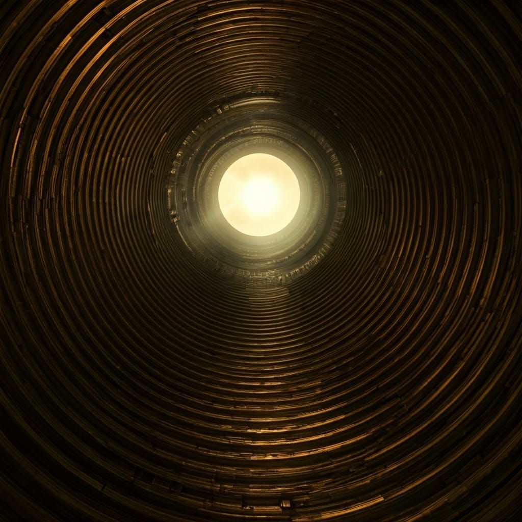 Complex Staircases in Surreal Industrial Landscape