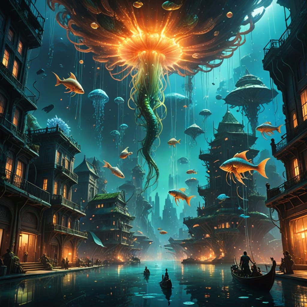 Magnificent underwater metropolis   by @Timmy Zee