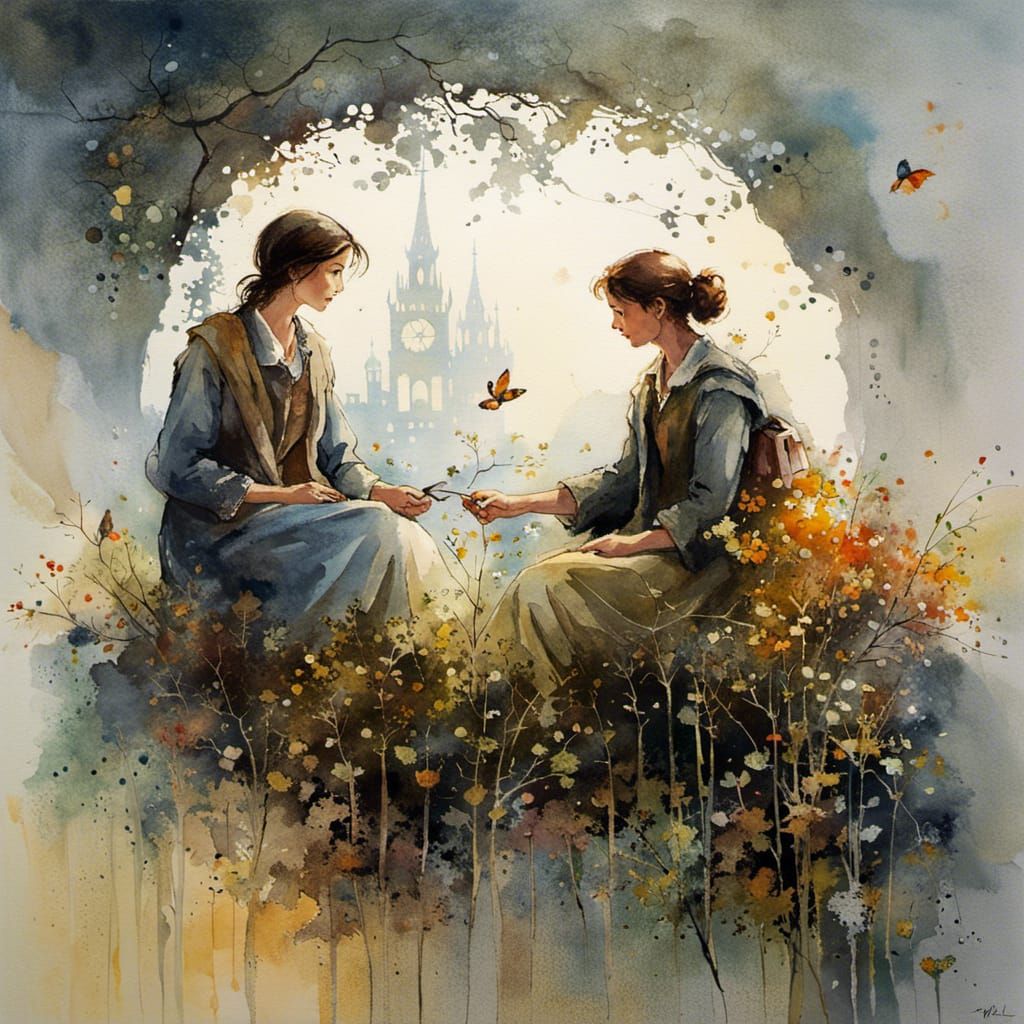 friendship, by Stewart Edmondson, Thomas Wells Schaller and Nita Engle, meticulous, intricate, entangled, ...  by @Tina auf der Blumenwiese